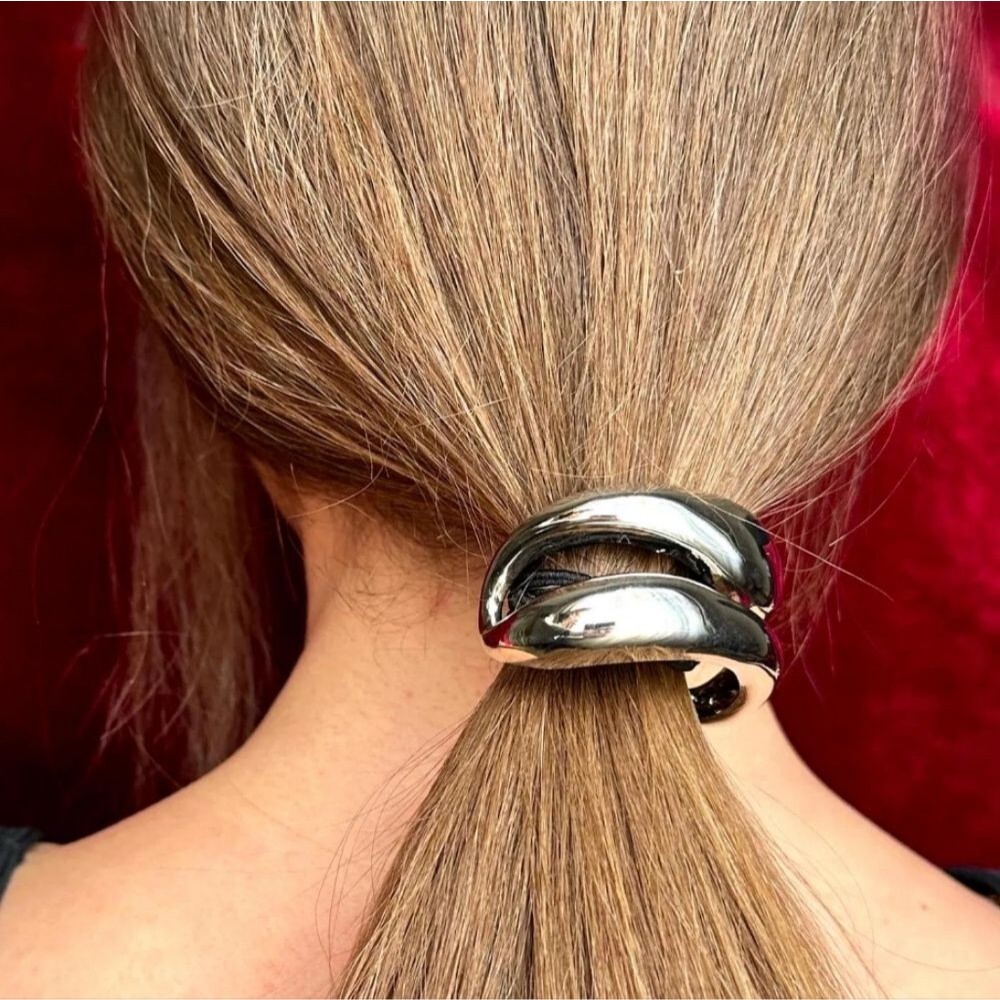 Mint Silver Elegant Women's Hair Tie